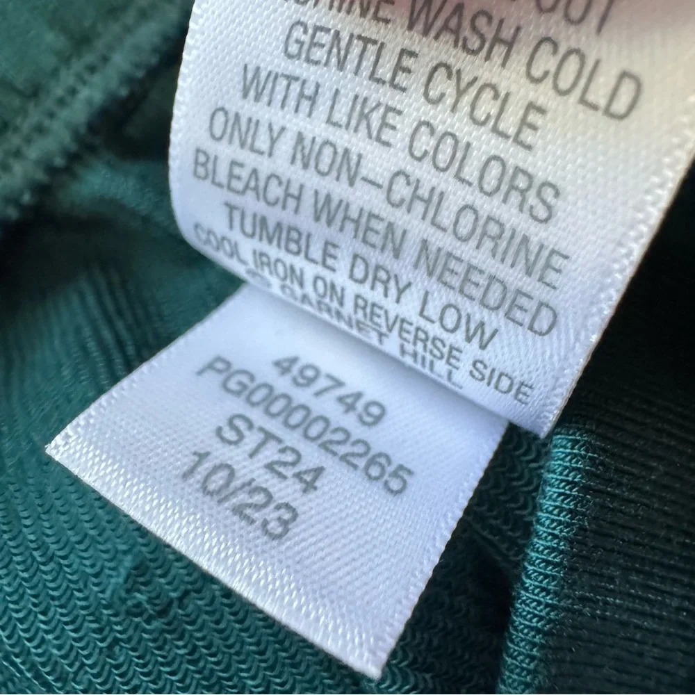 Garnet Hill Wide Leg Crop Pants‎ Women’s Medium Green Minimalist Casual Holiday - Picture 7 of 9